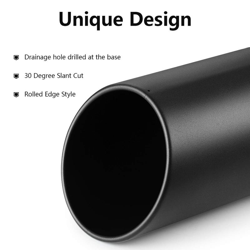 A-KARCK Exhaust Tip 5" Inlet, A-KARCK Exhaust Tailpipe Tip 5" Inlet 6" Outlet 15" Long Black Coating Bolt On for Pickup Truck Tailpipe - Image 3